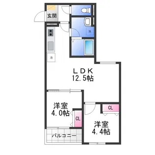 レジーナ本町【1階】の間取り