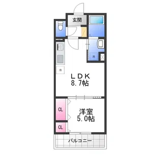 クリエオーレ新堂Ⅱ【3階】の間取り