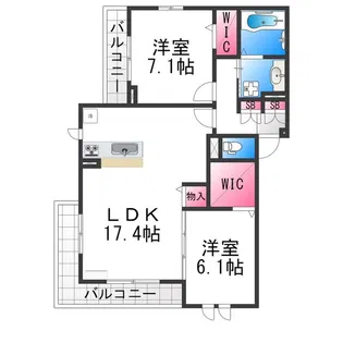 Avancee鳳 A棟【3階】の間取り