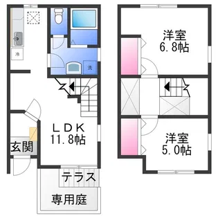 キャピタル リッチB【1階】の間取り