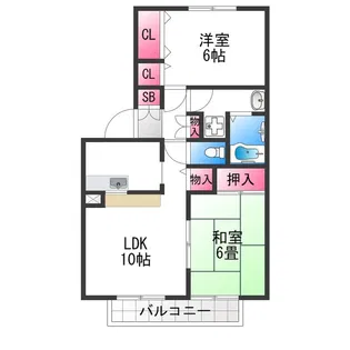 フレンドコーポ B棟【2階】の間取り