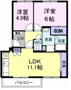 グランクオーレⅡ番館【1階】の間取り