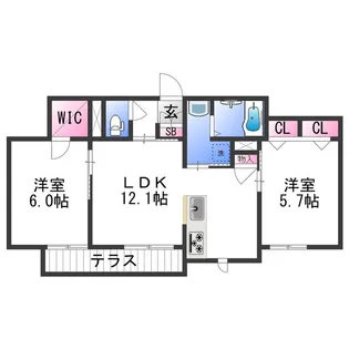 ベレオグルース西紺屋【3階】の間取り
