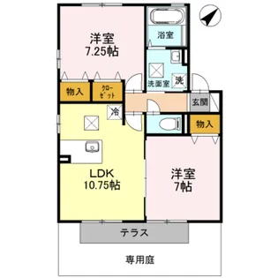 ウィルモア・ロッシェ B棟【105号室】の間取り