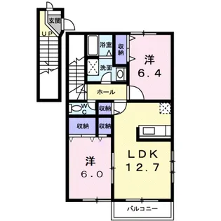 ソレアード・パレⅠ【2階】の間取り