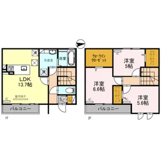 ミル・クレール プロヴァンス【2階】の間取り