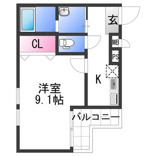 フジパレス市駅東Ⅰ番館【2階】の間取り