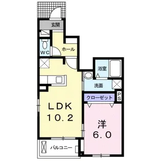 ヴェルソー有本Ⅱ【1階】の間取り