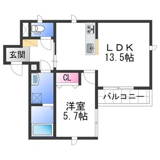 ベレオ宮北【1階】の間取り