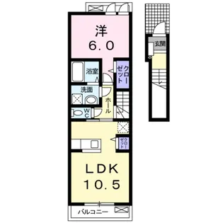 ディンプル アリモト【2階】の間取り
