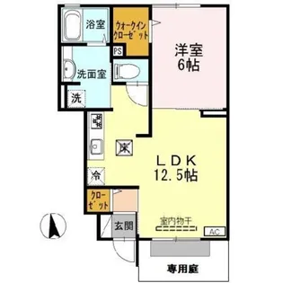 ミル・クレール【1階】の間取り