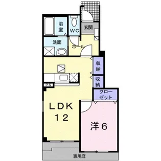 プレシャスコートK東松江Ⅱ【1階】の間取り