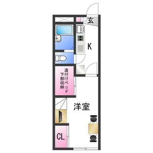 レオパレス西浜【2階】の間取り
