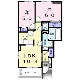 サン ベルⅢ【1階】の間取り