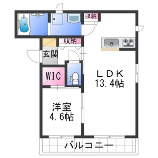 ベレオ堀止西【1階】の間取り