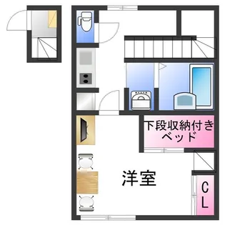 レオパレス北出島【2階】の間取り