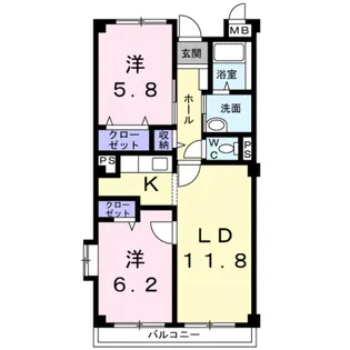ラトゥール【2階】の間取り