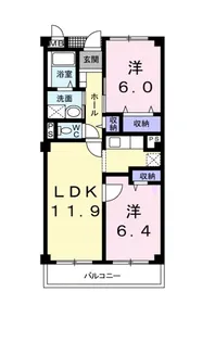 メゾンシルキー【2階】の間取り