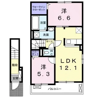 レディーバードⅡ【2階】の間取り