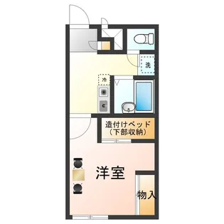 レオパレスコンフォール中島【1階】の間取り