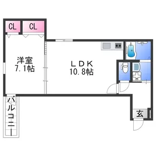 フジパレス田中町Ⅲ番館【2階】の間取り