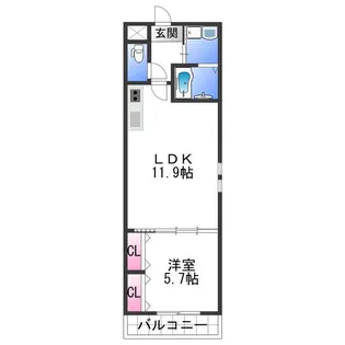 フジパレス和歌山太田Ⅰ番館【1階】の間取り
