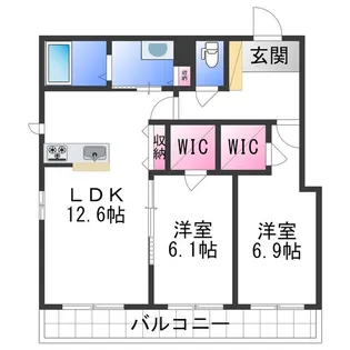 ベレオ和歌山駅東【3階】の間取り