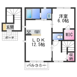 イマージュ黒田Ⅱ【2階】の間取り