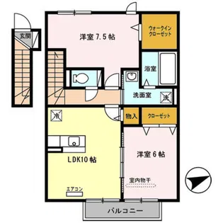 ルミエール岩橋 B棟【207号室】の間取り