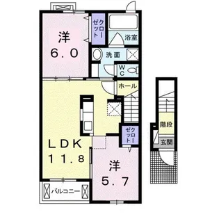 フォレヴーシュ加納【202号室】の間取り