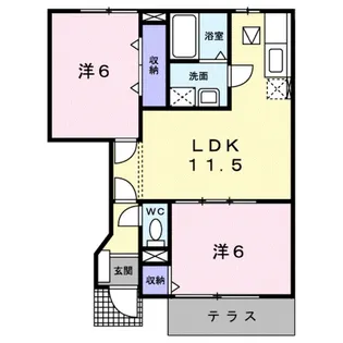 パインズドールⅡ【1階】の間取り
