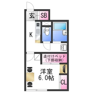 レオパレス橘【1階】の間取り