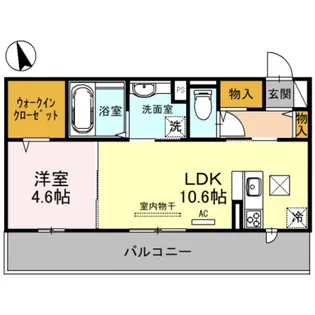 1LDKの間取り画像