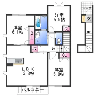 アヴェンヌ太田【2階】の間取り