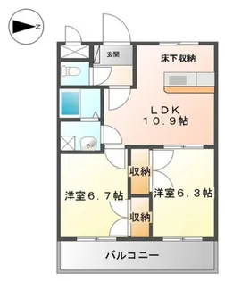 グー・ビラージュ【2階】の間取り