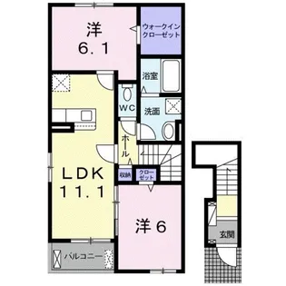 クラール曽屋 Ⅰ【2階】の間取り