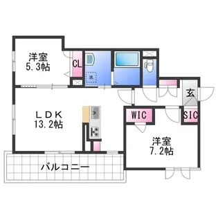 BEREO−ZEH太田【2階】の間取り