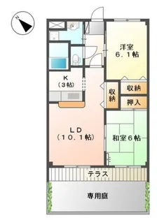 サンハイム中村【1階】の間取り