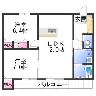 ベレオ黒田【3階】の間取り