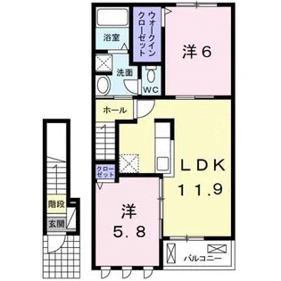 アンベリール ヴィラ【203号室】の間取り