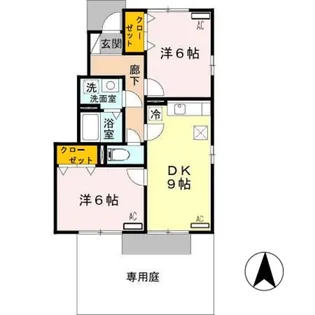 エピ モンテ A棟【1階】の間取り