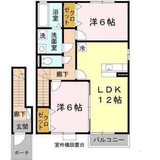 メゾン・モンテリベールⅤ B棟【2階】の間取り