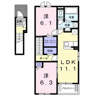 ジラソーレⅡ【2階】の間取り