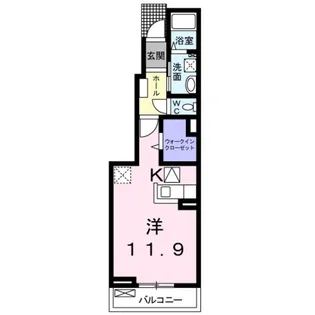 ディンプル アリモト【1階】の間取り