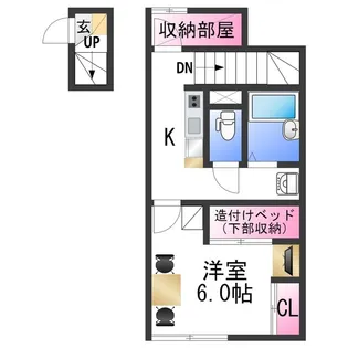 レオパレス橘【2階】の間取り
