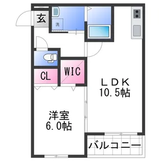 フジパレス中之島Ⅱ番館【3階】の間取り
