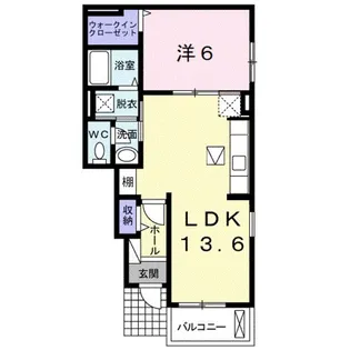 ラヴィーン(RAVINE)Ⅰ【1階】の間取り