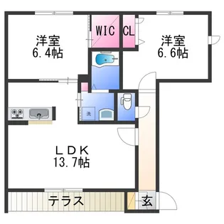 シャーメゾン浜の宮【1階】の間取り