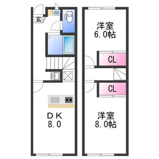 レオパレスINBE・Ⅲ【1階】の間取り