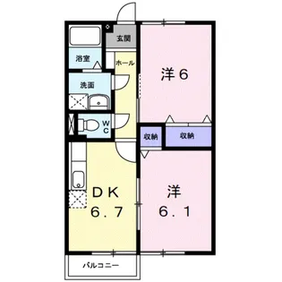 メゾン高積Ⅱ【2階】の間取り